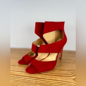Jessica Simpson JP-ELEYA Red Strappy Peep Toe Heels Pumps Women’s Size 9M 39